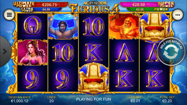 Age Of The Gods: Furious 4 Slot Machine